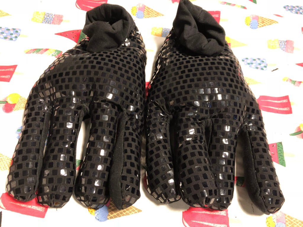 Handmade sequined salamander feet booties for a child costume