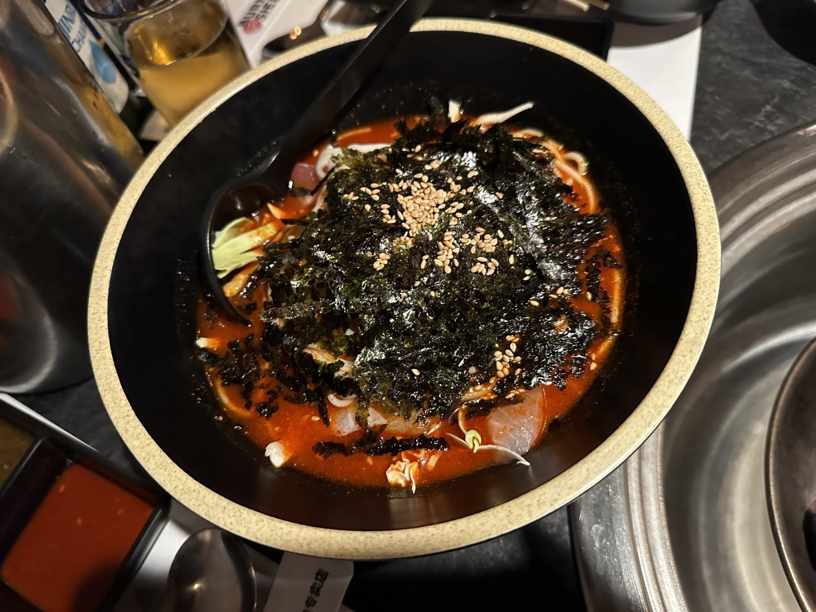 Foil-wrapped potato and oysters at Burnin' Shell, Koreatown LA