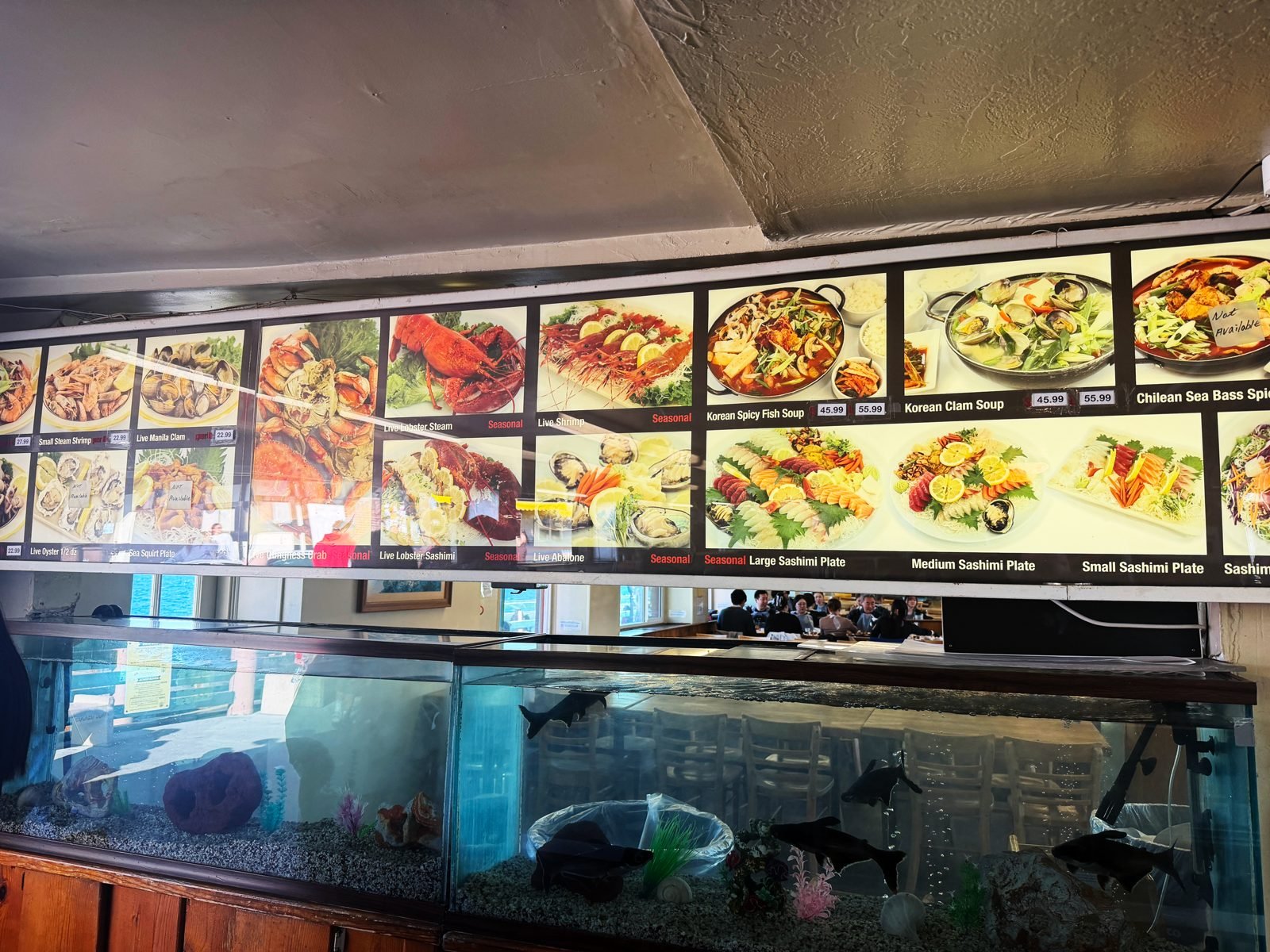 Casual interior of Pacific Fish Center, Redondo Beach