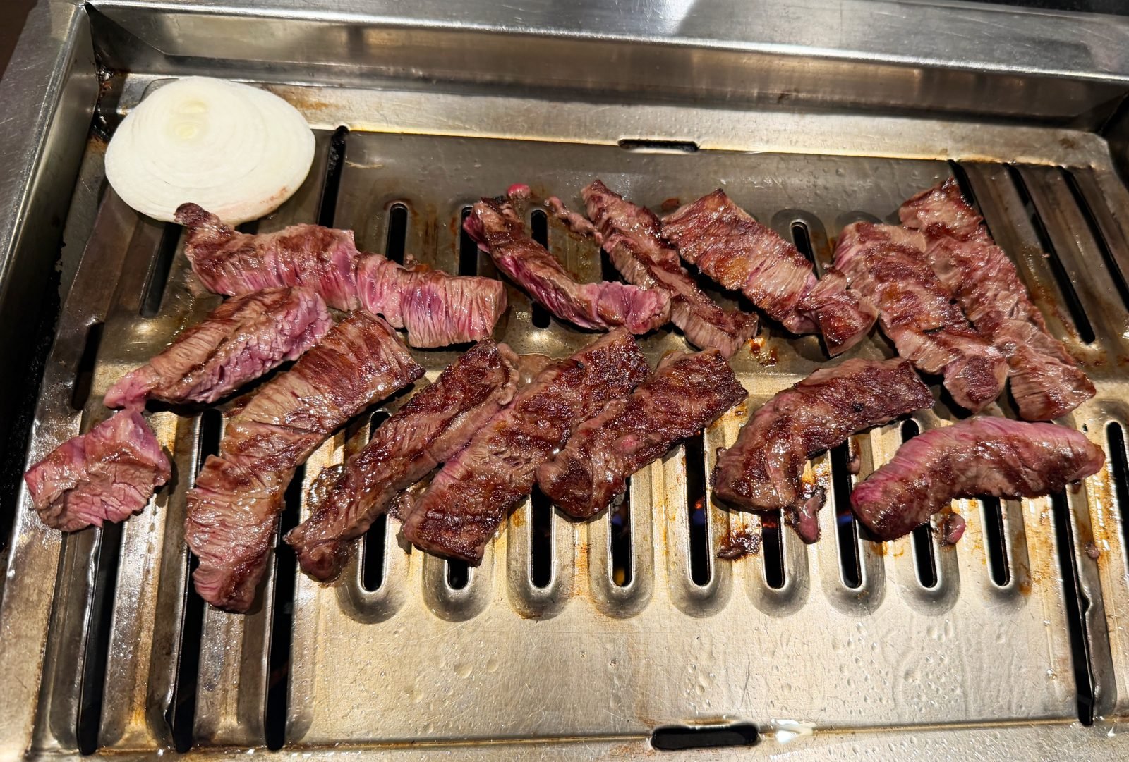 Anchangsal skirt steak grilling
