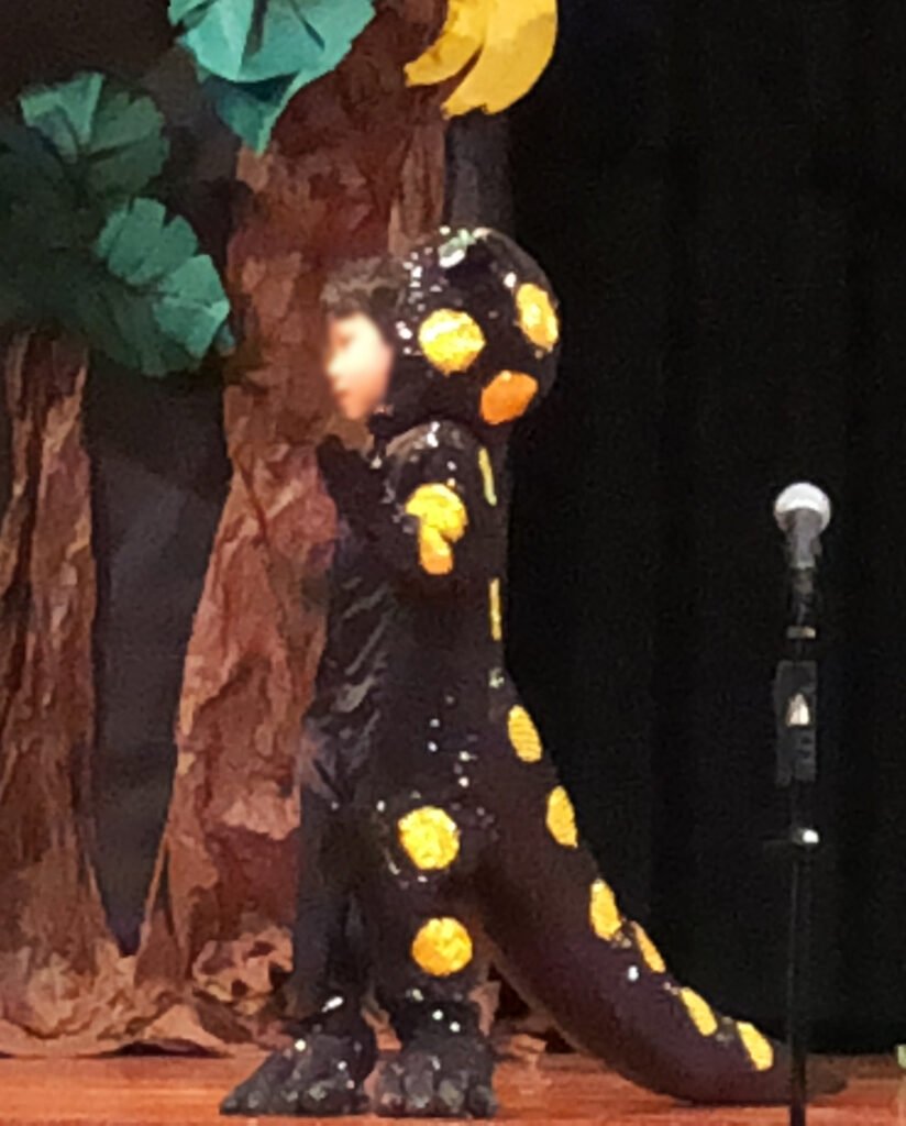he finished costume on stage