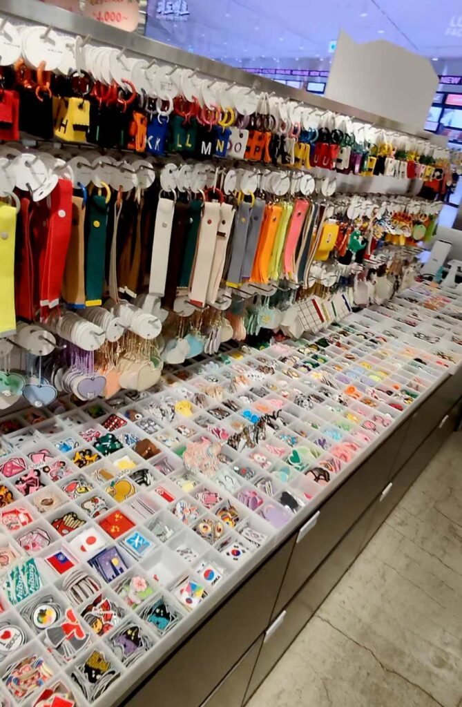 MIMILINE Myeongdong bag strap charms beads display wall
