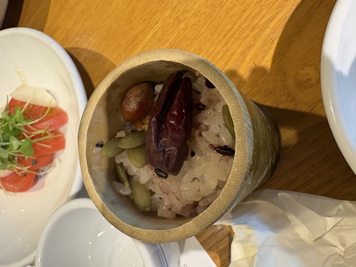 Rice steamed and served inside a bamboo tube, a Damyang specialty