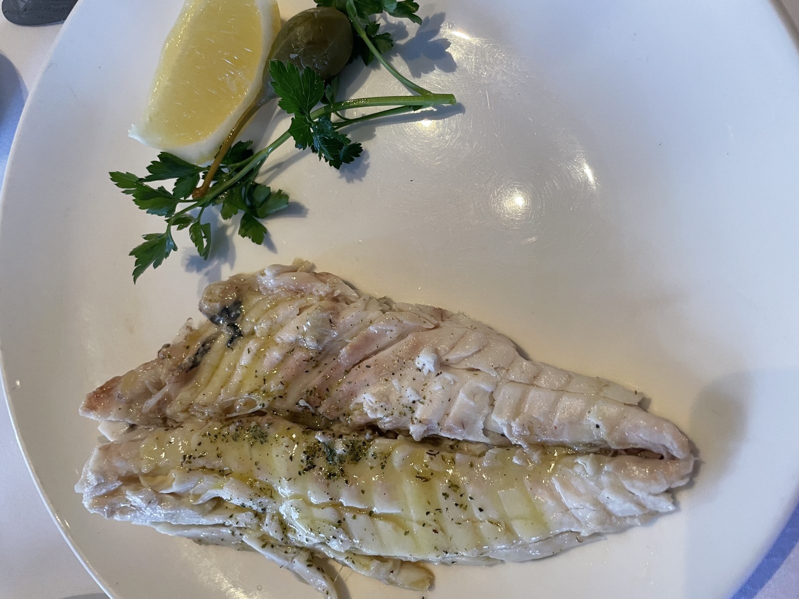 Fish fillet with lemon and olive oil at Avra Beverly Hills