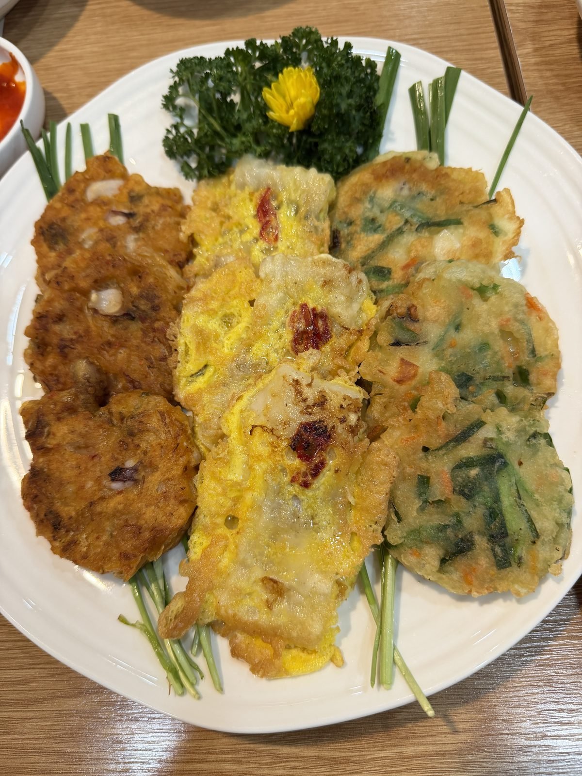 Three kinds of Korean jeon pancakes at Gowonnim Seoul