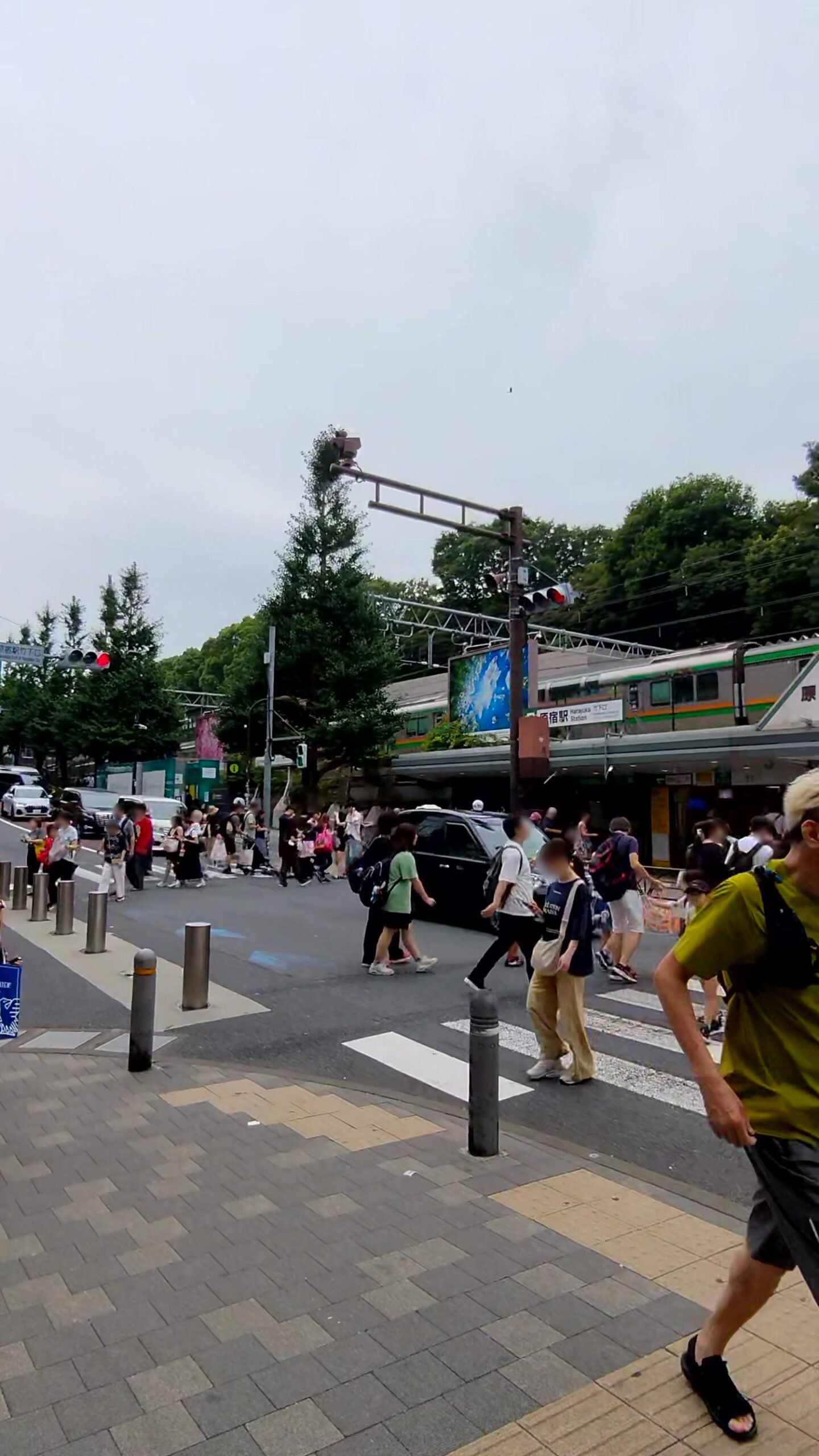 The crossing in front of Harajuku Station in Tokyo