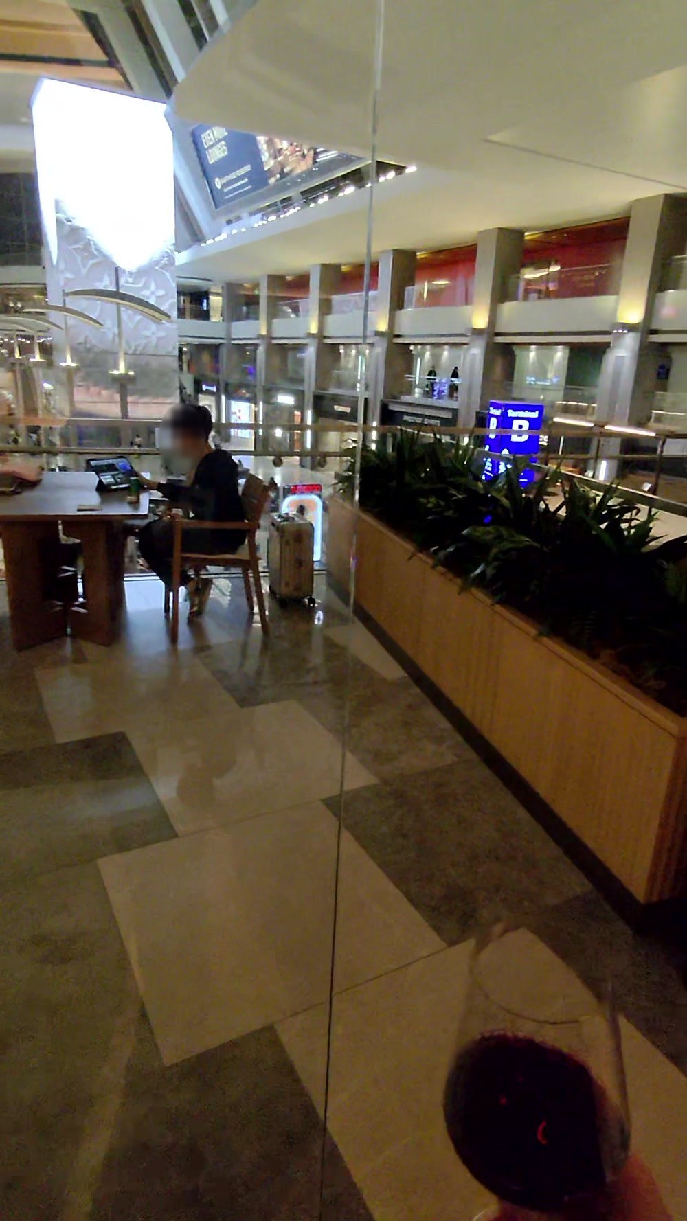 The balcony terrace overlooking the Tom Bradley terminal from the Korean Air lounge at LAX