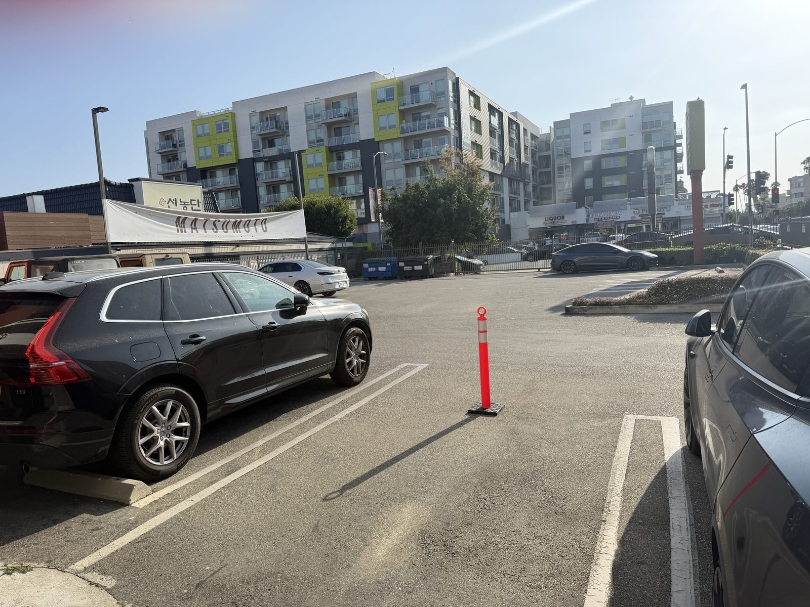Parking lot behind Sushi Matsumoto in Los Angeles Koreatown