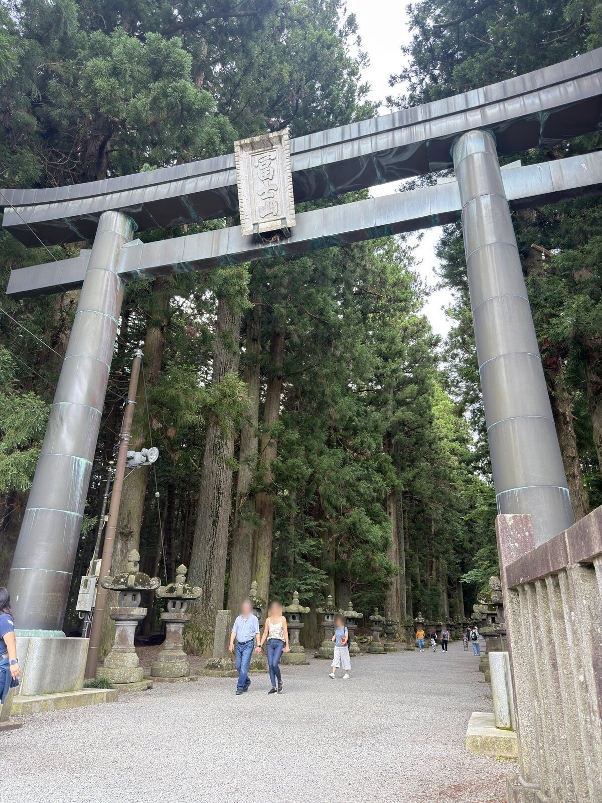The great wooden torii gate at Kitaguchi Hongu Fuji Sengen Shrine