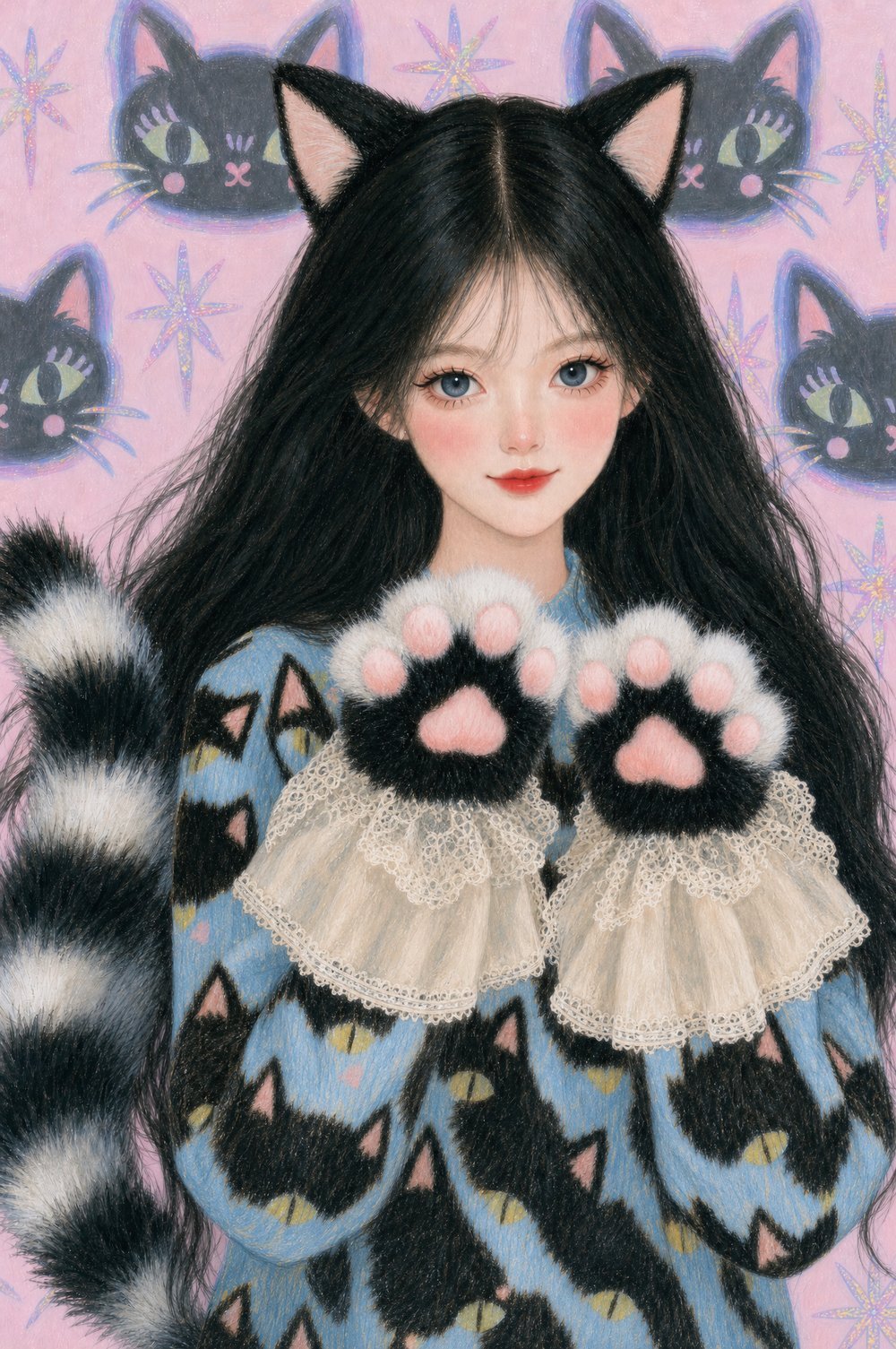 Ruby in the Black Cat Paws look, Pearl & Ruby Halloween Lookbook