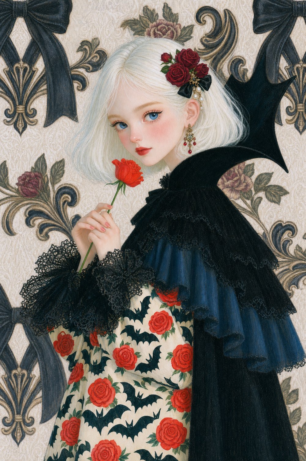 Pearl in the Vampire Rose look, Pearl & Ruby Halloween Lookbook